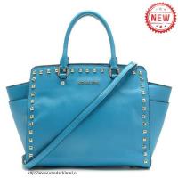 michael kors selma studded saffiano groot blauw bakken Winkel Enschede 01yrh203